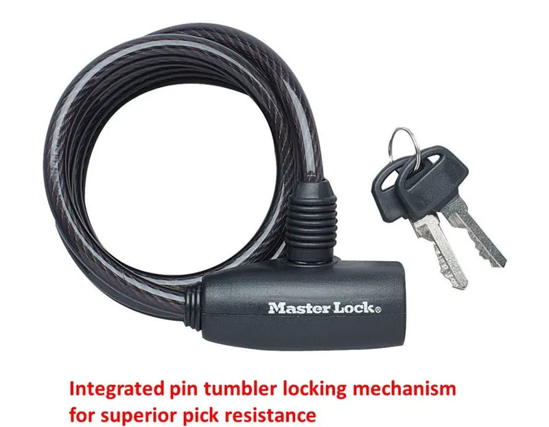 Master Lock Cable Key Lock 8mm X 1.8m 8126 Black